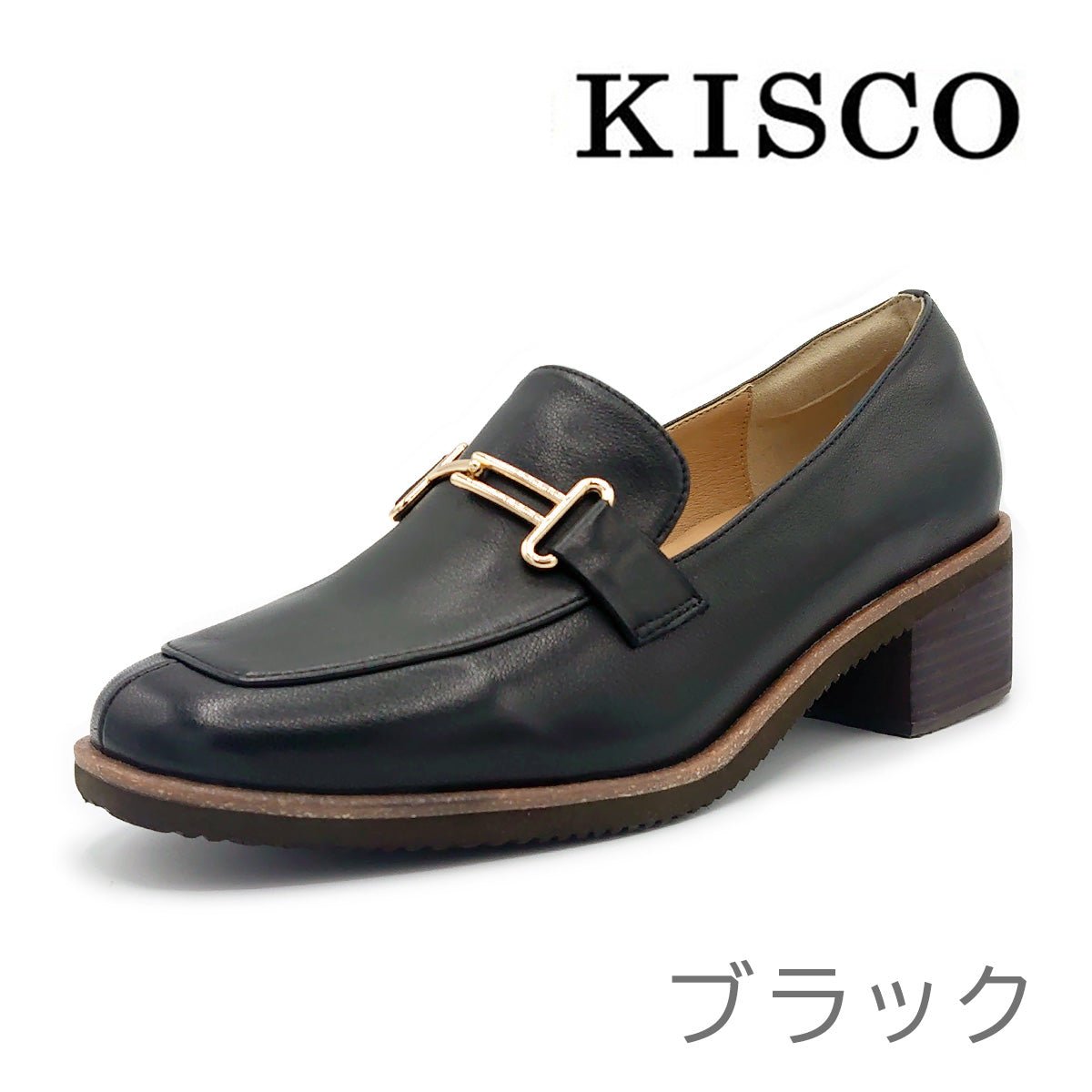 KISCO レディース 軽量 カジュアルシューズ チャンキーヒール ビット ローファー KS1531 靴 - KISCO(キスコ) - 202シューズモリ オンラインショップ