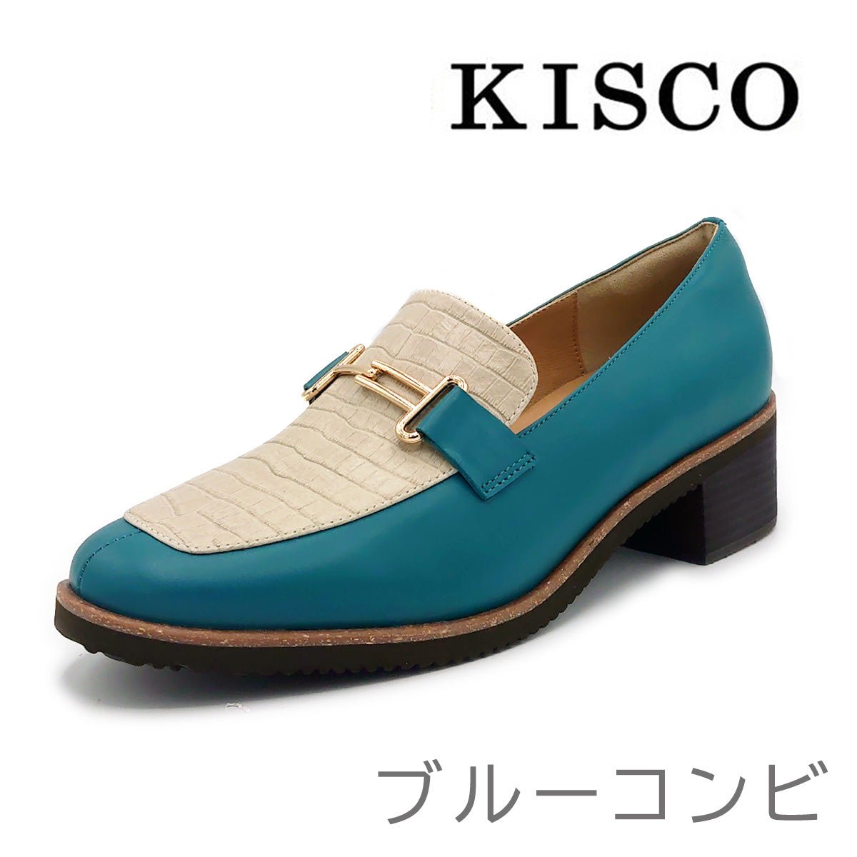 KISCO レディース 軽量 カジュアルシューズ チャンキーヒール ビット ローファー KS1531 靴 - KISCO(キスコ) - 202シューズモリ オンラインショップ