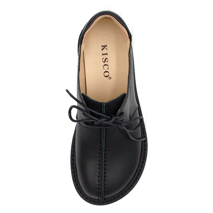 KISCO キスコ レディース 厚底 カジュアルシューズ レースアップ KS25108 靴 ブラック