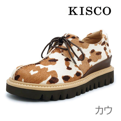 KISCO キスコ レディース 厚底 カジュアルシューズ レースアップ KS25108 靴 カウ