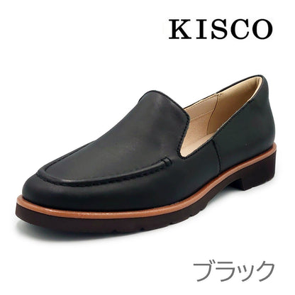 KISCO キスコ レディース 軽量 カジュアルシューズ スリップオン KS25134 靴 ブラック