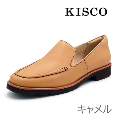 KISCO キスコ レディース 軽量 カジュアルシューズ スリップオン KS25134 靴 キャメル