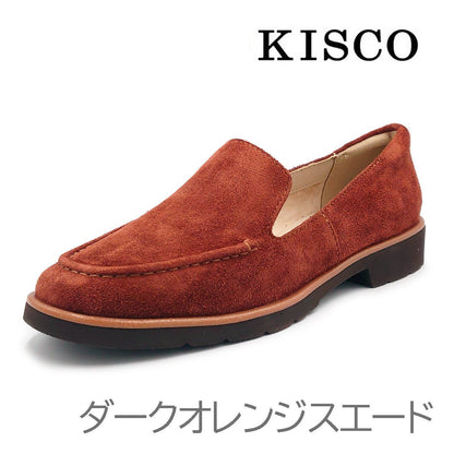 KISCO キスコ レディース 軽量 カジュアルシューズ スリップオン KS25134 靴 ダークオレンジスエード