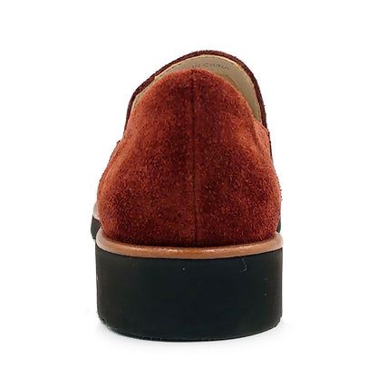 KISCO キスコ レディース 軽量 カジュアルシューズ スリップオン KS25134 靴 ダークオレンジスエード