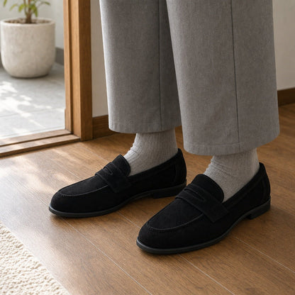 Hush Puppies レディース スエード ローファー L-2381T