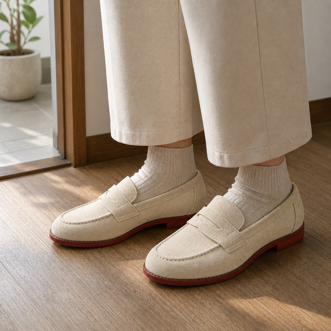 Hush Puppies レディース スエード ローファー L-2381T