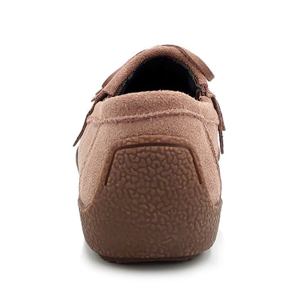 Hush Puppies レディース スエード キルト スリップオン L-3006T オーク