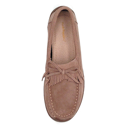 Hush Puppies レディース スエード キルト スリップオン L-3006T オーク
