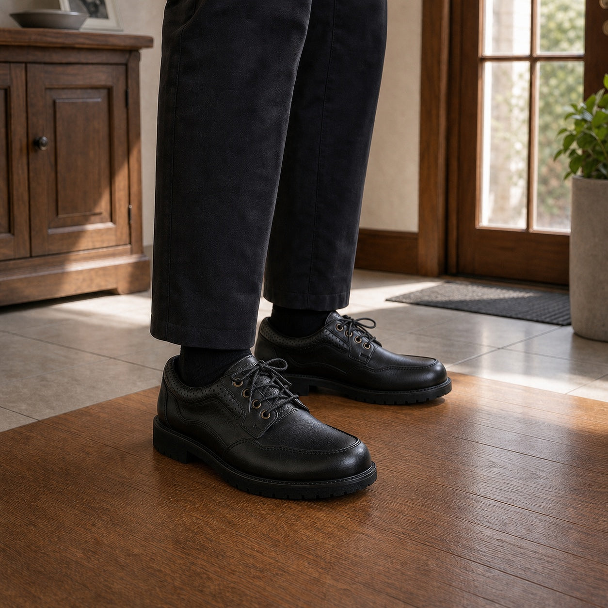 着用イメージ｜m-5048nt-blk-240｜ブラック｜足元アップ