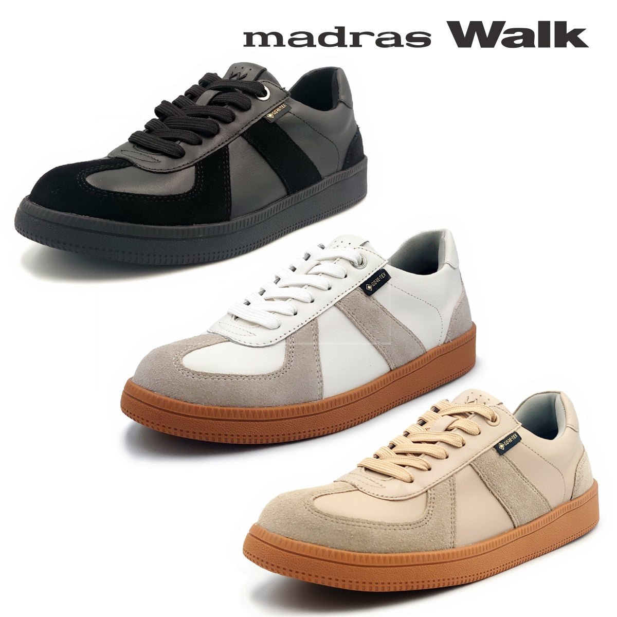 madras Walk マドラスウォーク レディース スニーカー 防水 MWL4008R GORE-TEX リカバリーインソール ジャーマントレーナー