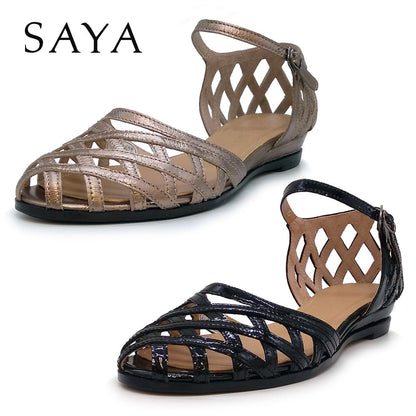 SAYA サヤ レディース ローヒール ストラップ シューズ 51246 靴