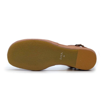 SAYA サヤ レディース ローヒール ストラップ シューズ 51247 靴 BEG 25.0cm