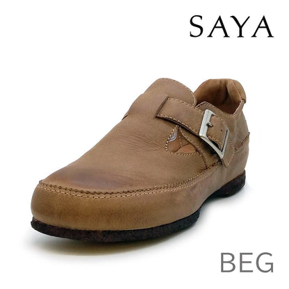 SAYA サヤ レディース ローヒール カジュアルシューズ 51256 BEG