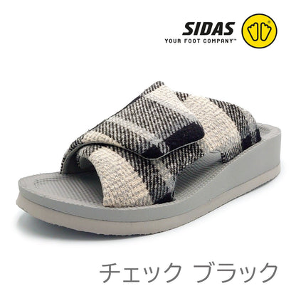 SIDAS シダス ユニセックス リカバリー ルームシューズ UTIPPA ウチッパ 靴 メンズ レディース チェック ブラック