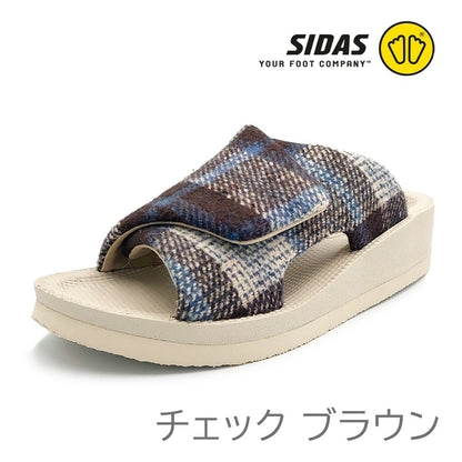 SIDAS シダス ユニセックス リカバリー ルームシューズ UTIPPA ウチッパ 靴 メンズ レディース チェック ブラウン