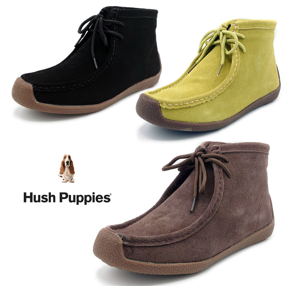 Hush Puppies レディース スエード ショートブーツ L-3007T